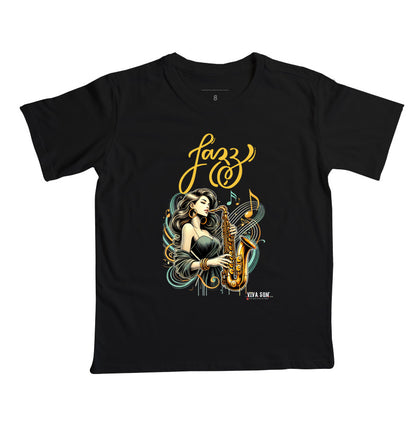Jazz e Sax - Camiseta Infantil Unissex