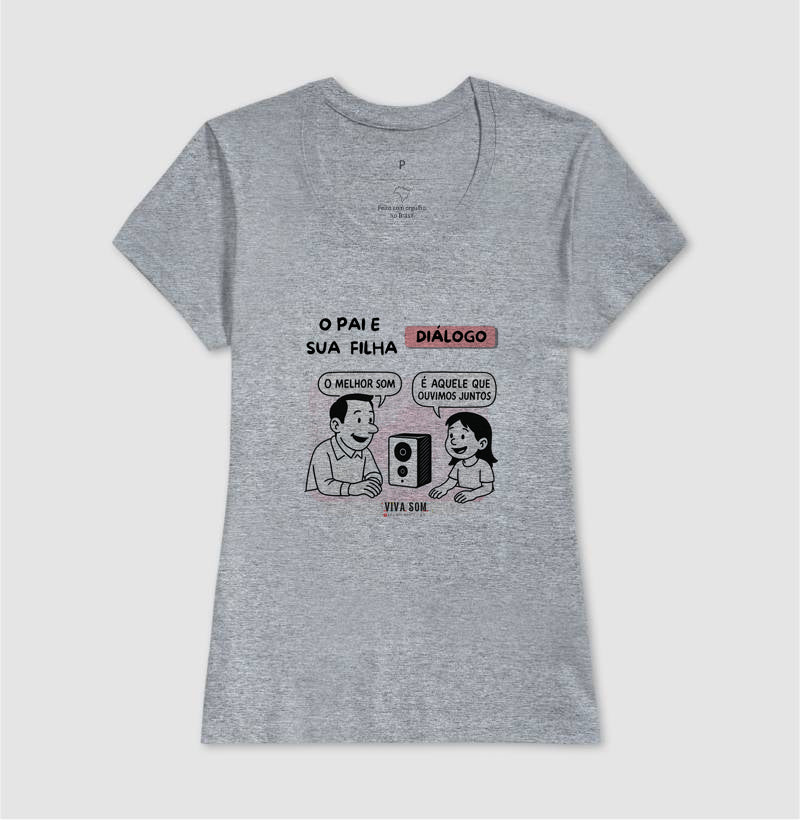 O pai e sua filha criança - Masculina (camiseta) e Feminina (baby look) - Confort