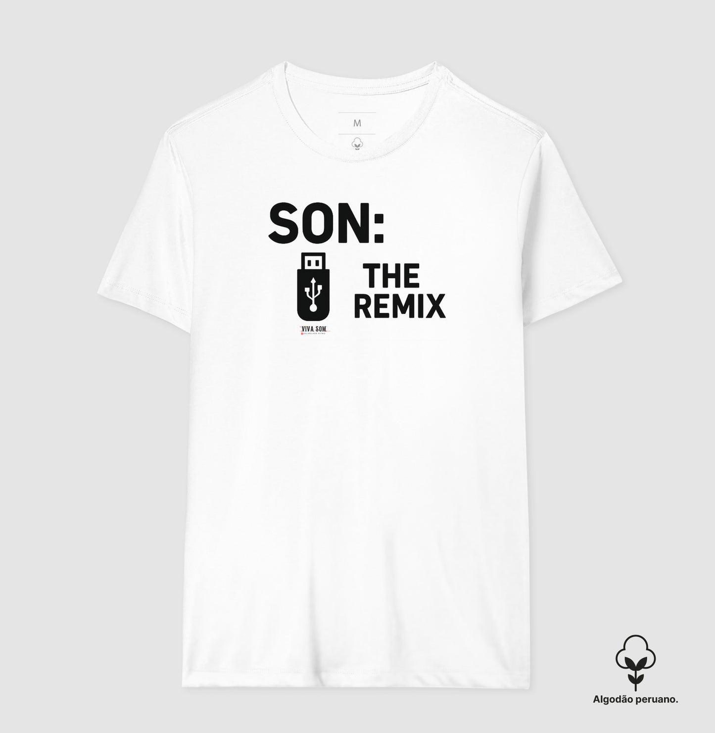 Algodão peruano - Filho, o remix do pai- emblema central -Camiseta Masculina (clássica) e Feminina (baby look)