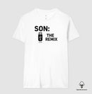 Algodão peruano - Filho, o remix do pai- emblema central -Camiseta Masculina (clássica) e Feminina (baby look) 497146