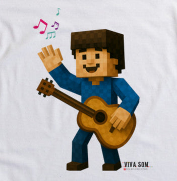 Violonista no Pixel - Camiseta infantil