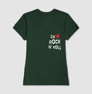 A famosa frase: "Eu Amo Rock N' Roll" - Camiseta Confort Masculina e Feminina 497146