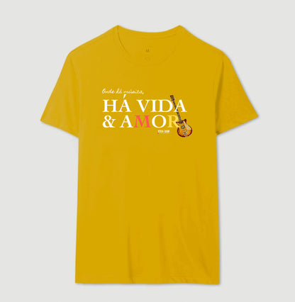 Música vida e amor - Camiseta Confort Feminina e Masculina