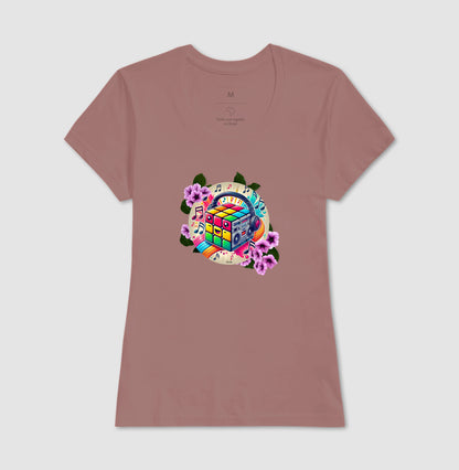 Cubo mágico na música - Camiseta confort feminina