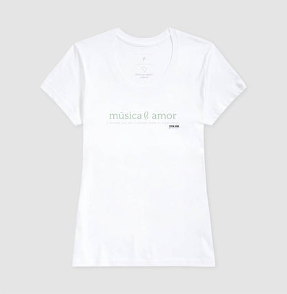 Música e Amor - Camiseta Confort Masculina e Feminina