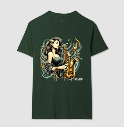 Jazz e Sax - Camiseta Confort Masculina e feminina
