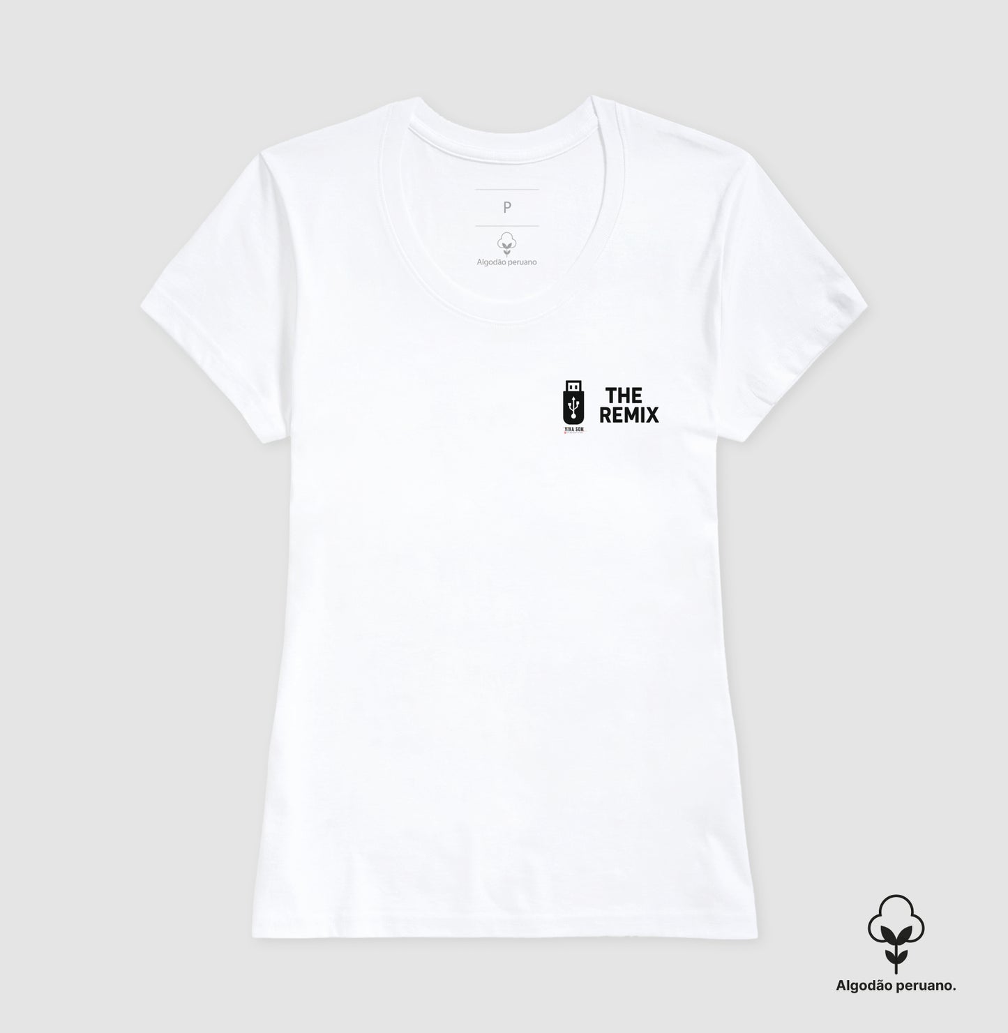 Algodão peruano - Filho, o remix do pai- emblema lateral -Camiseta Masculina (clássica) e Feminina (baby look)