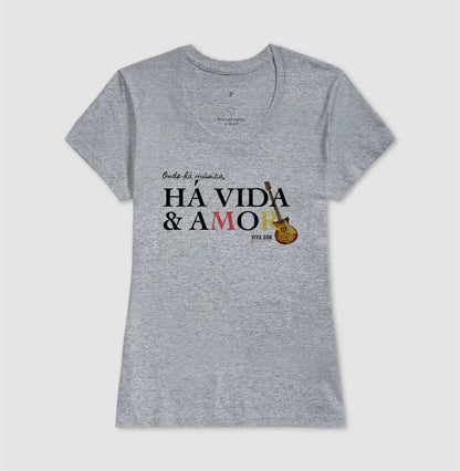 Música vida e amor - Camiseta Confort Feminina e Masculina
