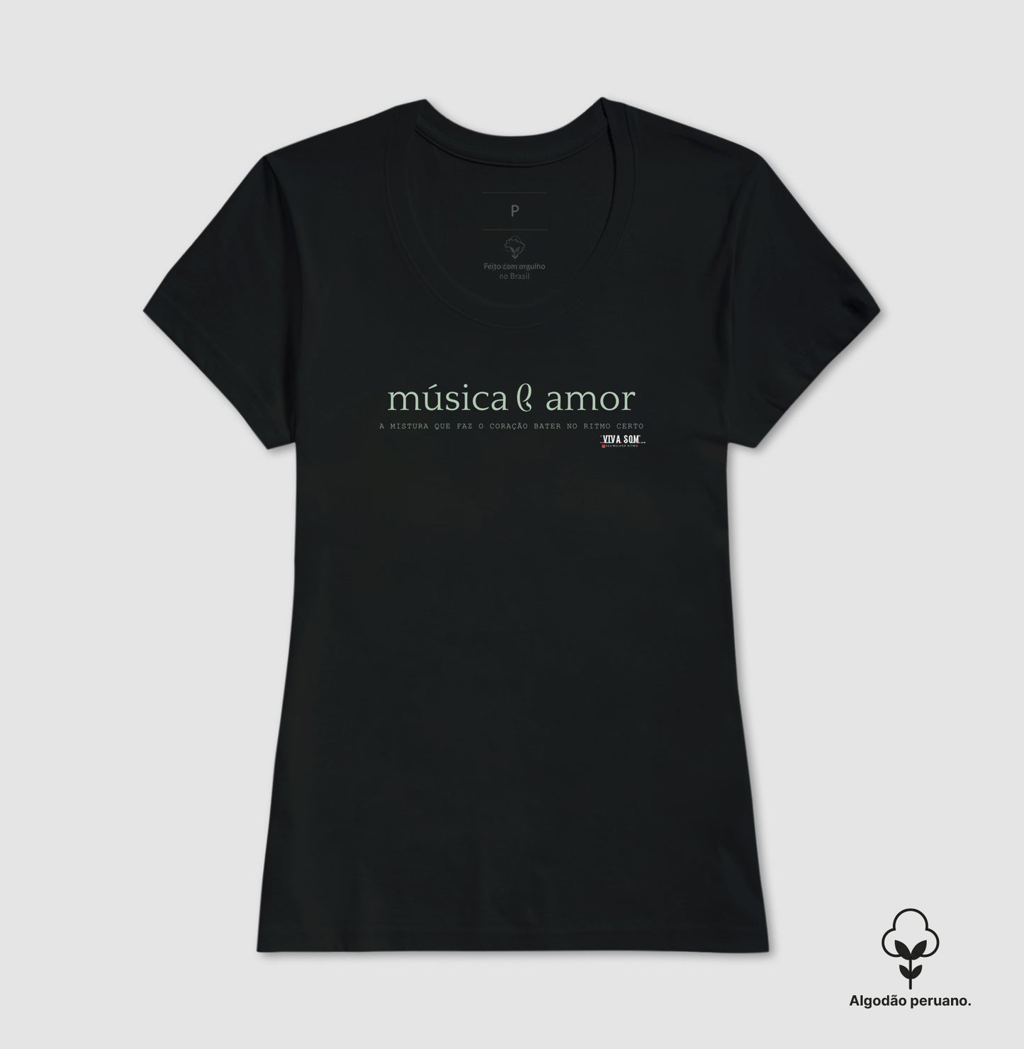 Música e Amor  (algodão peruano) - Camiseta Masculina e Feminina