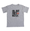 Ok, but first music - Camiseta Confort (100% algodão) Clássica e Baby Look 497146