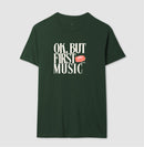Ok, but first music - Camiseta Confort (100% algodão) Clássica e Baby Look 497146