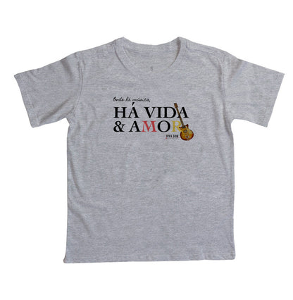 Música, vida e amor -Camiseta infantil Unissex