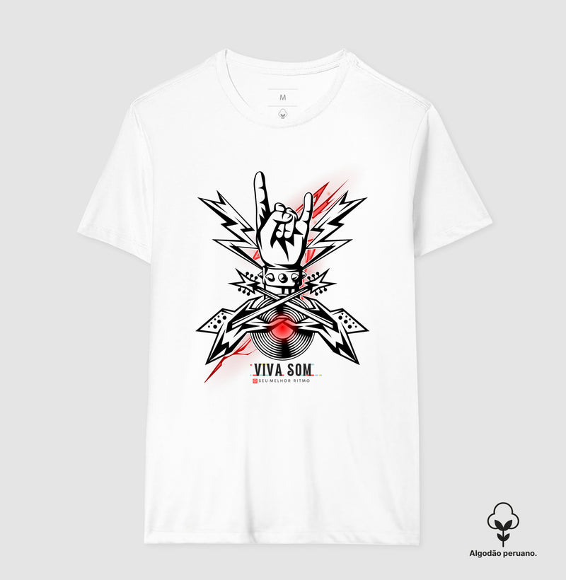 Rock: Disco de Rockn roll - Camiseta Masculina e Feminina - (Algodão Peruano)