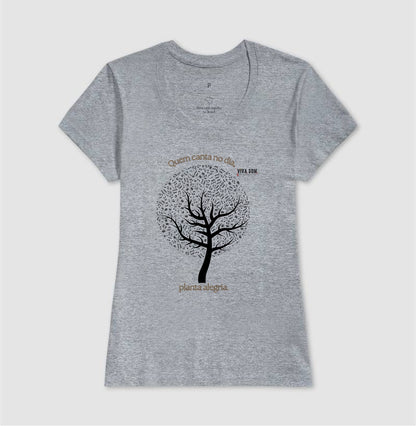 Árvore da Alegria Quem Canta no Dia, Planta Alegria musical - Camiseta Confort Feminina / Masculina (100% Algodão) 497146