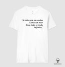 A vida vem em Ondas - Camiseta Algodão Peruano Clássica e Baby Look 497146
