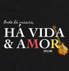 Música, vida e amor -Camiseta infantil Unissex