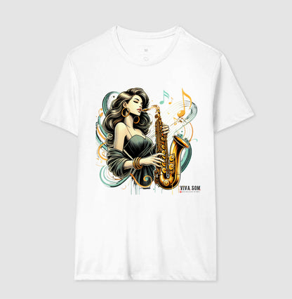 Jazz e Sax - Camiseta Confort Masculina e feminina