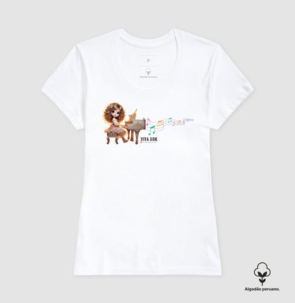 Boneca Pianista - Camiseta Confort Feminina e Masculina