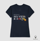 Música vida e amor - Camiseta Algodão Peruano Clássica e Baby Look 497146