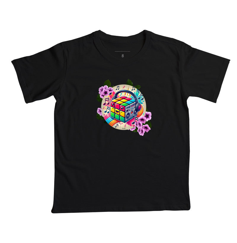 Cubo mágico na música - Camiseta infantil feminina