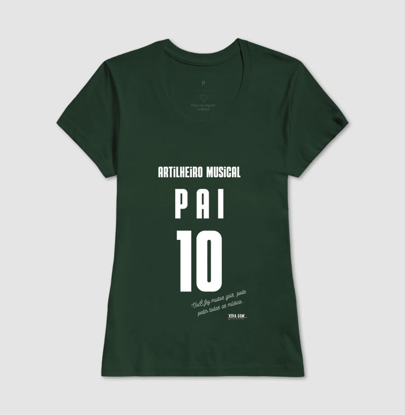 Artilheiro Musical: Pai - Masculina (camiseta) e Feminina (baby look) - Confort