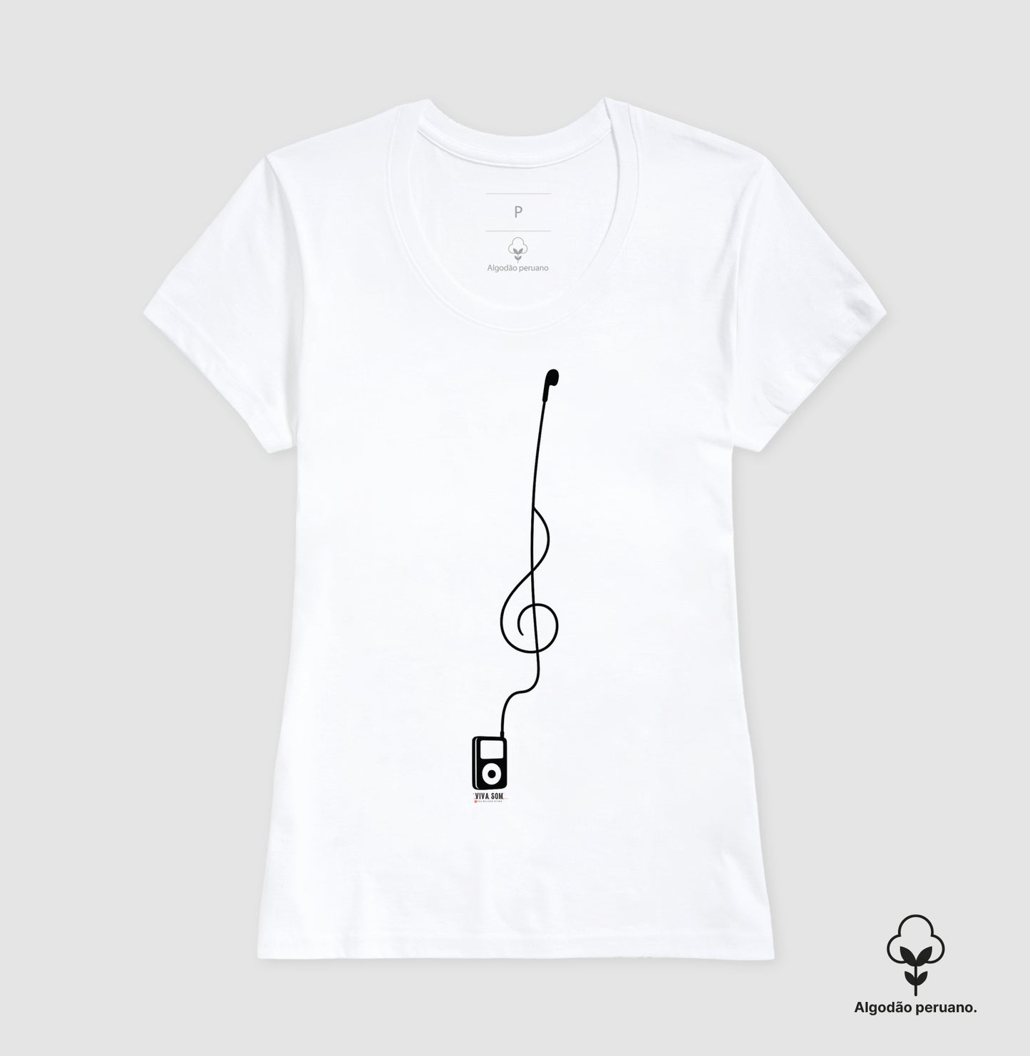 Minimalista Clave de Sol - Camiseta e Baby Look Algodão Peruano Masculina e Feminina