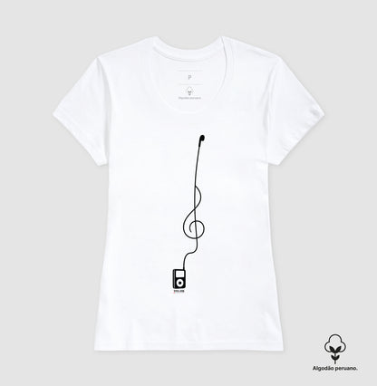 Minimalista Clave de Sol - Camiseta e Baby Look Algodão Peruano Masculina e Feminina
