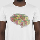 O Cérebro  com cubos mágicos - Camiseta Confort Masculina e Feminina 497146