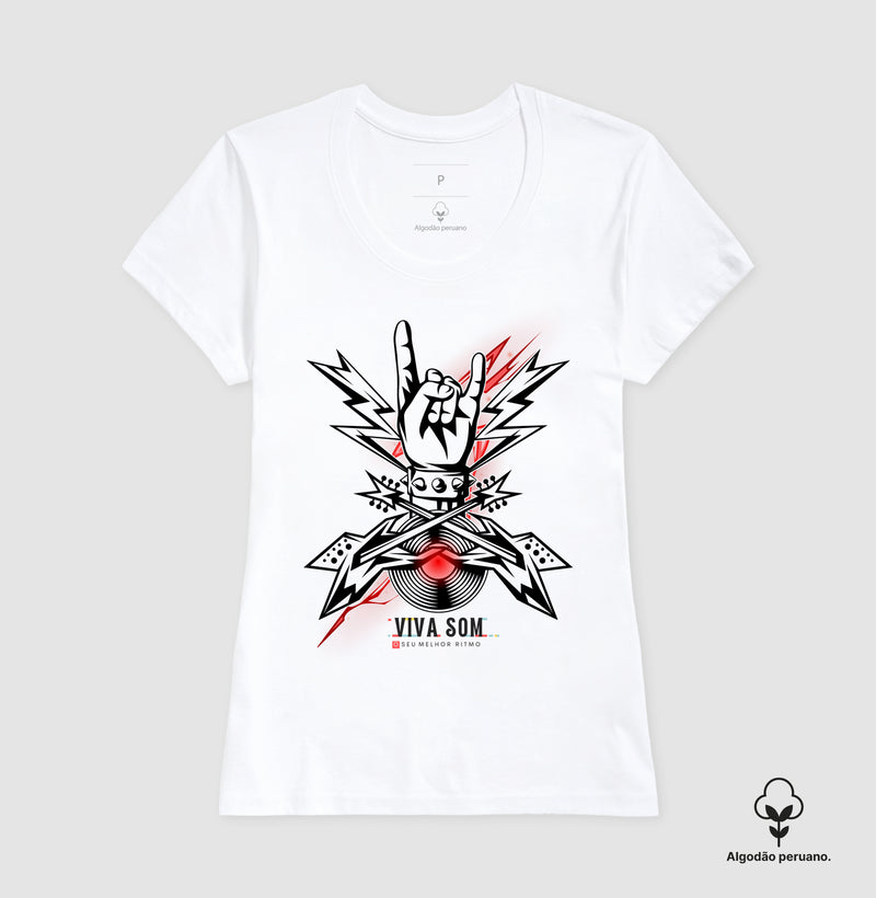 Rock: Disco de Rockn roll - Camiseta Masculina e Feminina - (Algodão Peruano)