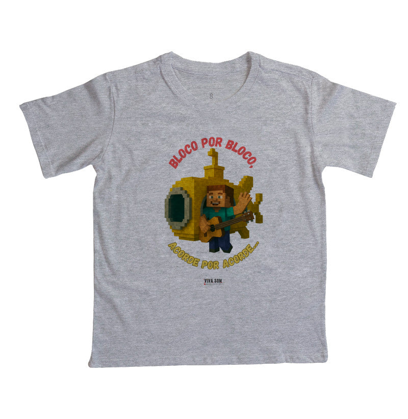 Bloco por Bloco No Pixel - Camiseta infantil