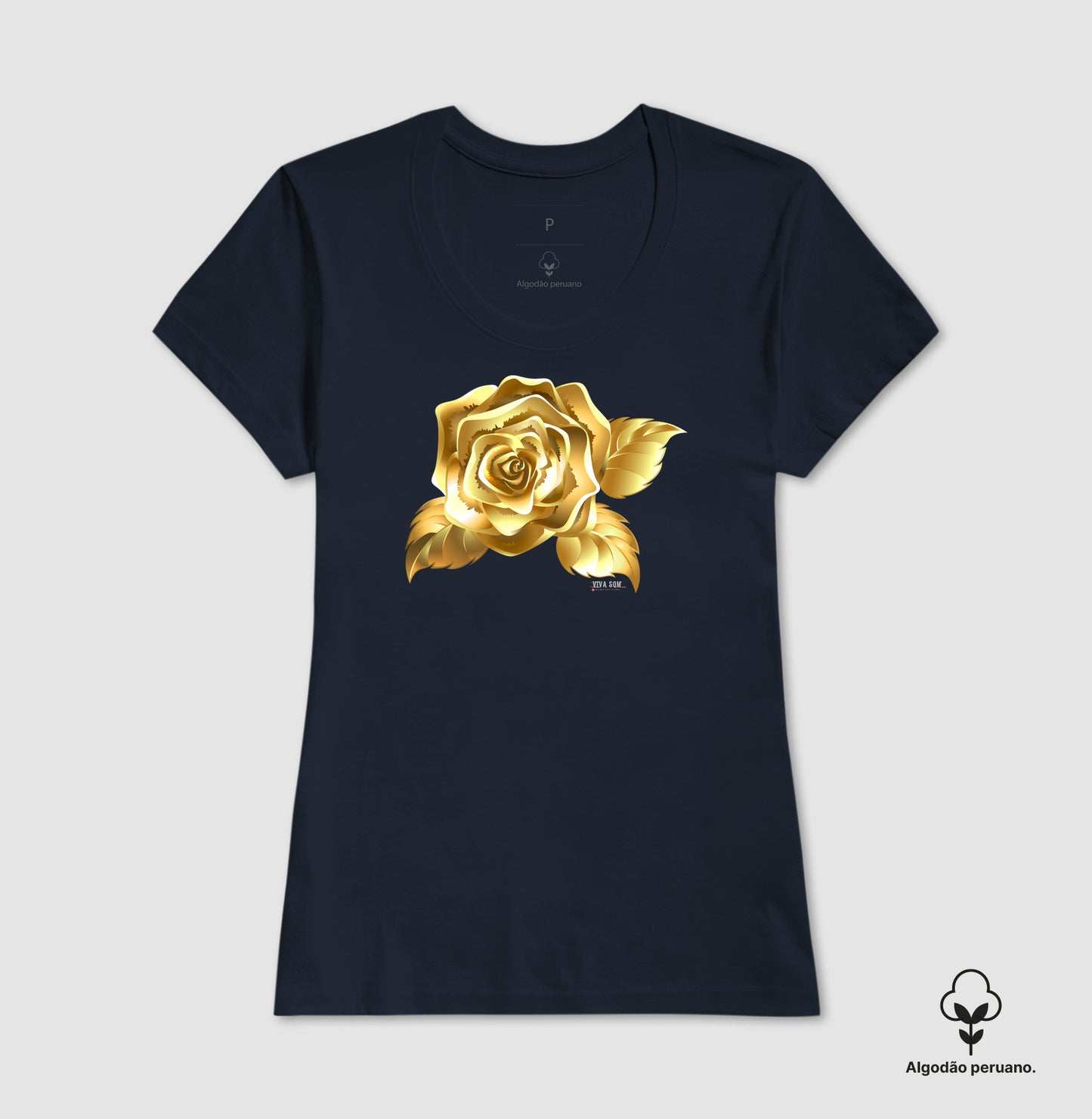 Camiseta Chique Rosa de Ouro Plena - Algodão Peruano 497146