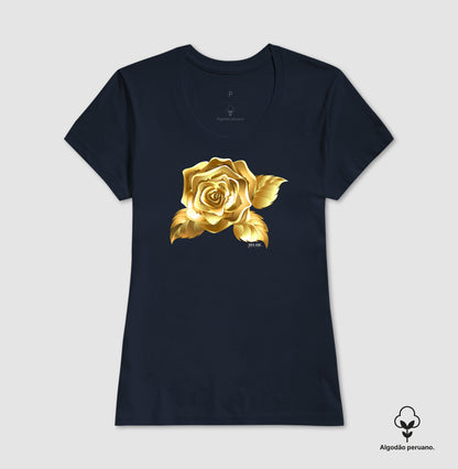 Camiseta Chique Rosa de Ouro Plena - Algodão Peruano 497146