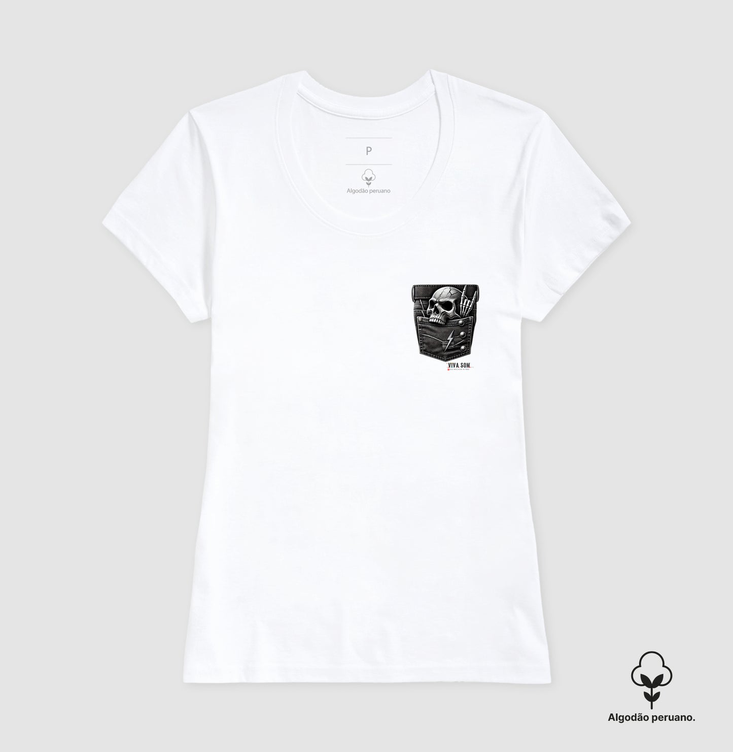 Bolso rock 'n' roll - Camiseta masculina e feminina (algodão peruano) 497146