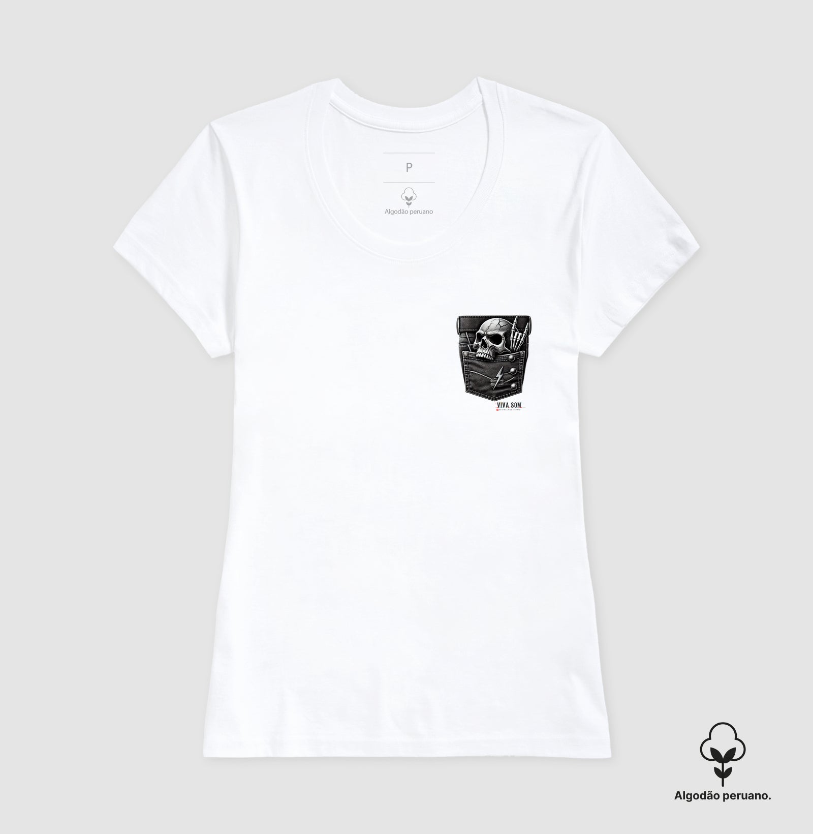 Bolso rock 'n' roll - Camiseta masculina e feminina (algodão peruano) 497146