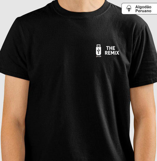 Algodão peruano - Filho, o remix do pai- emblema lateral -Camiseta Masculina (clássica) e Feminina (baby look)