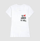 A famosa frase: "Eu Amo Rock N' Roll" - Camiseta Confort Masculina e Feminina 497146