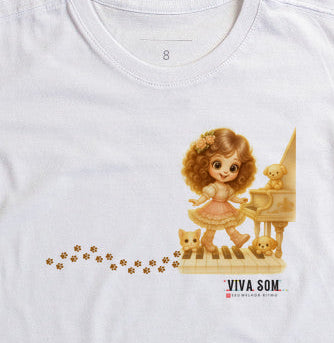 Doçura ao Piano –   Camiseta Infantil 497146