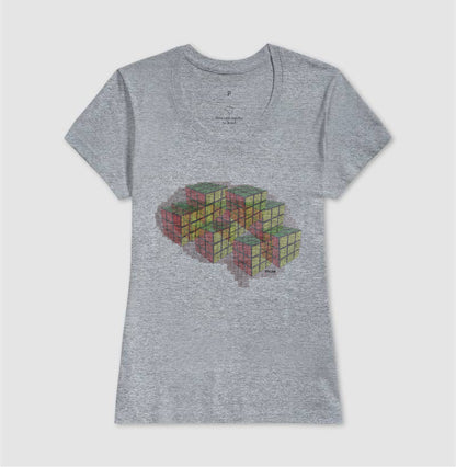 O Cérebro  com cubos mágicos - Camiseta Confort Masculina e Feminina