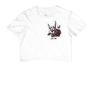 Símbolo do Rock e a Flor - Camiseta masculina e Feminina ( algodão peruano) 497146