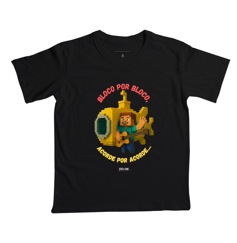 Bloco por Bloco No Pixel - Camiseta infantil