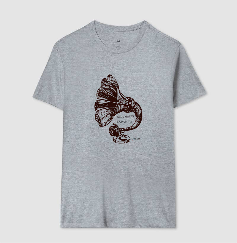 Gramofone — Seus Males Espanta _ Camiseta Confort Masculina / Feminina ( 100% algodão) 497146