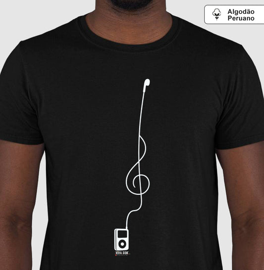 Minimalista Clave de Sol - Camiseta e Baby Look Algodão Peruano Masculina e Feminina