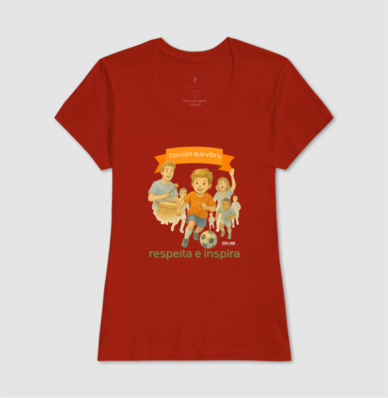 Futebol - Torcida que vibra (central grande) - Camiseta Masculina(clássica) e Feminina (baby look)
