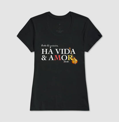 Música vida e amor - Camiseta Confort Feminina e Masculina