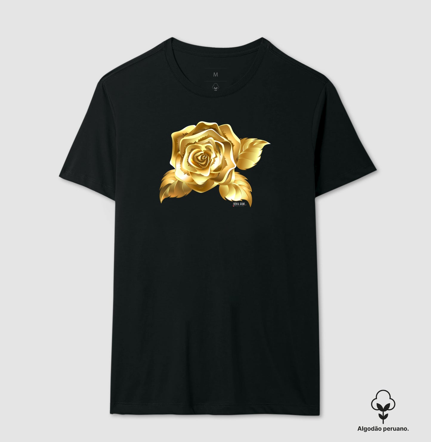 Camiseta Chique Rosa de Ouro Plena - Algodão Peruano