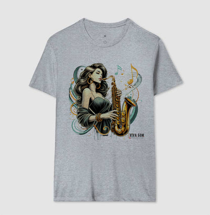 Jazz e Sax - Camiseta Confort Masculina e feminina