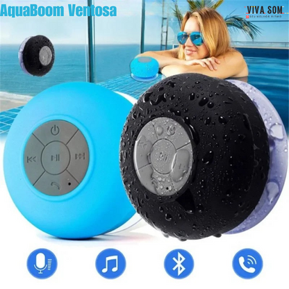 Caixa de Som Bluetooth Portátil AQUABOOM Ventosa à Prova d’Água