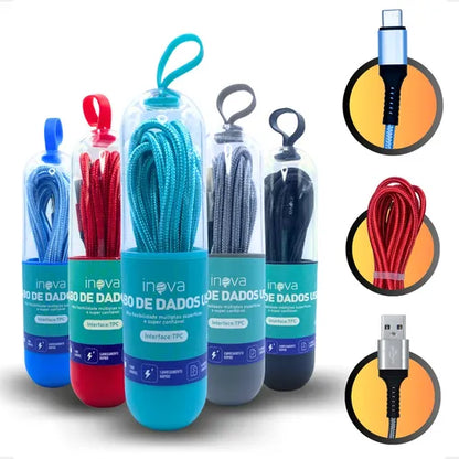 Cabo de Carregamento de Celular _ Tipo C, Micro Usb e I-phone