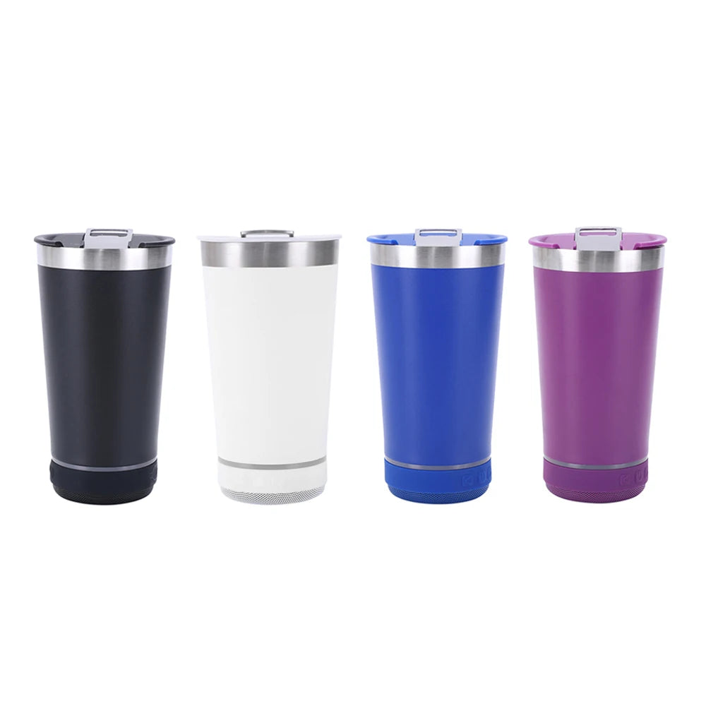 Copo Drink & Play - Copo em inox com caixa de som integrada