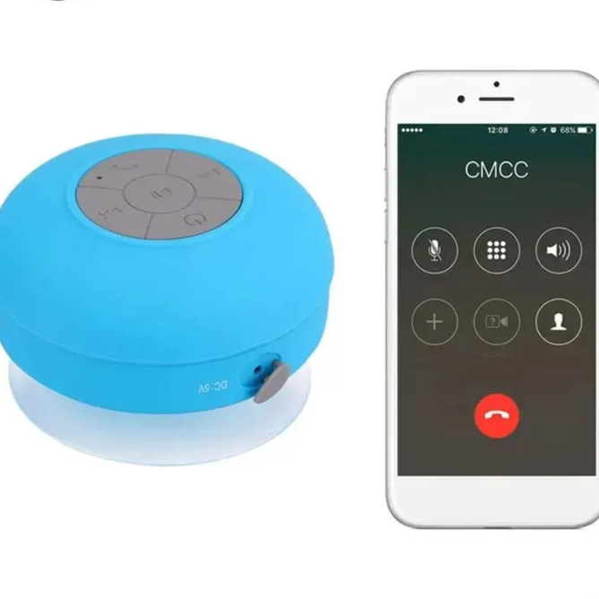Caixa de Som Bluetooth Portátil AQUABOOM Ventosa à Prova d’Água